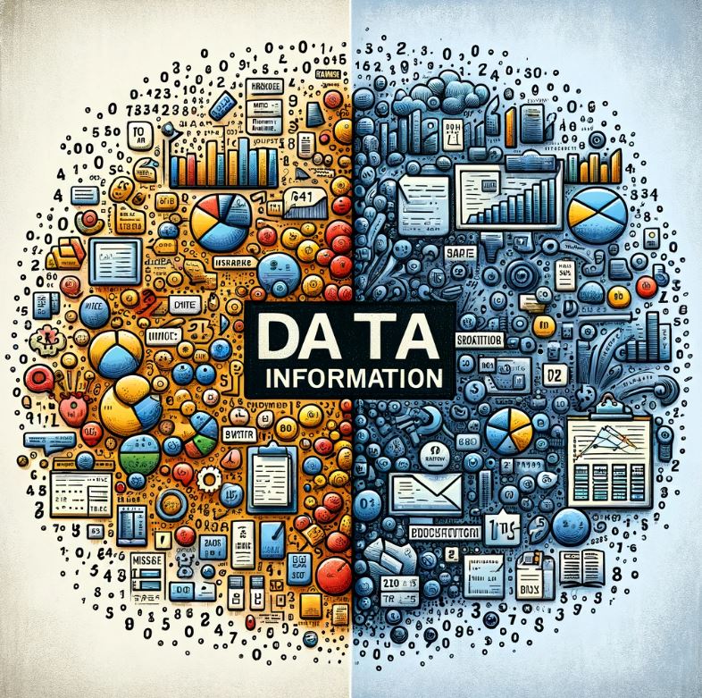 difference between data and information